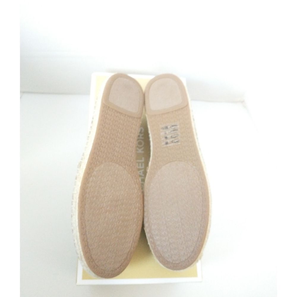 New! MICHAEL KORS Women's MK Logo Kendrick Espadrille Flats Shoes Luggage Brown - Picture 7 of 7